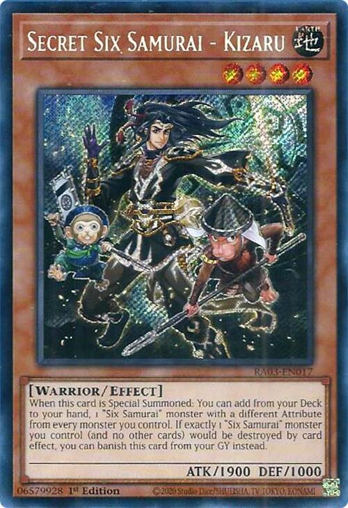 Secret Six Samurai - Kizaru (Secret Rare) [RA03-EN017] Secret Rare | Deep Dive Games St. Marys