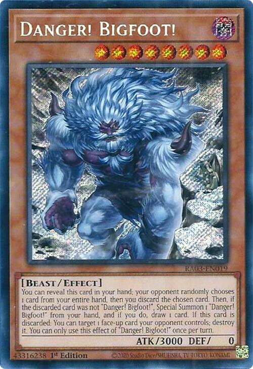 Danger! Bigfoot! (Alternate Art) (Secret Rare) [RA03-EN019] Secret Rare | Deep Dive Games St. Marys