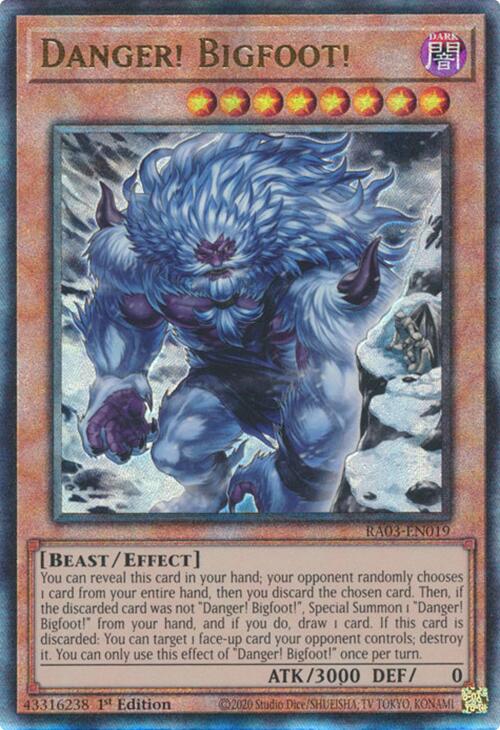 Danger! Bigfoot! (Alternate Art) (UTR) [RA03-EN019] Prismatic Ultimate Rare | Deep Dive Games St. Marys