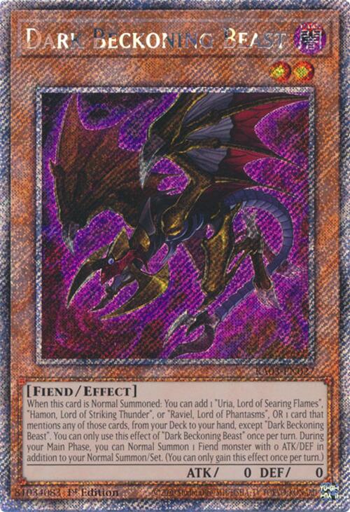 Dark Beckoning Beast (Platinum Secret Rare) [RA03-EN027] Platinum Secret Rare | Deep Dive Games St. Marys