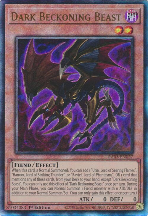 Dark Beckoning Beast (UTR) [RA03-EN027] Prismatic Ultimate Rare | Deep Dive Games St. Marys