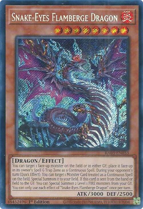 Snake-Eyes Flamberge Dragon (Secret Rare) [RA03-EN033] Secret Rare | Deep Dive Games St. Marys