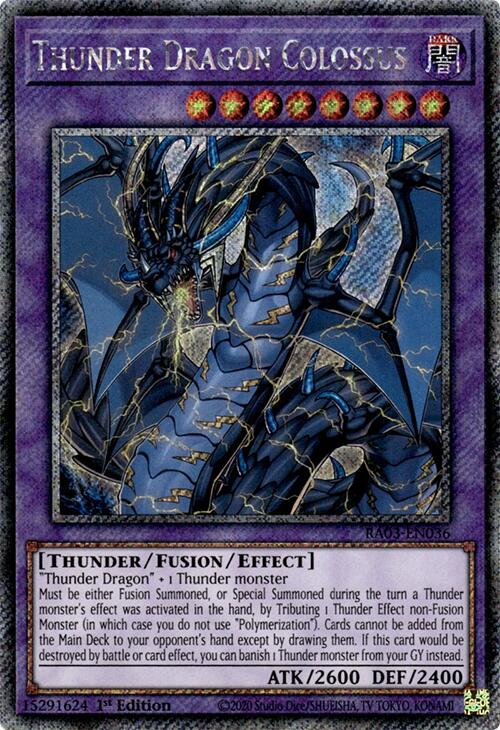 Thunder Dragon Colossus (Platinum Secret Rare) [RA03-EN036] Platinum Secret Rare | Deep Dive Games St. Marys