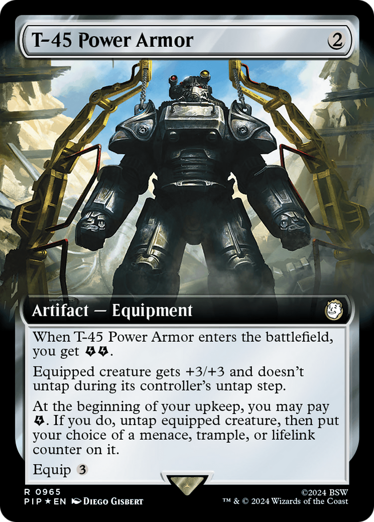 T-45 Power Armor (Extended Art) (Surge Foil) [Fallout] | Deep Dive Games St. Marys