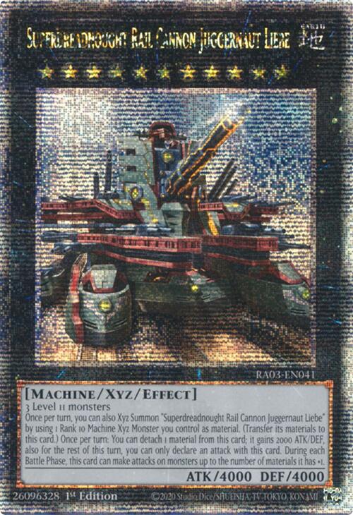 Superdreadnought Rail Cannon Juggernaut Liebe (Alternate Art) (Quarter Century Secret Rare) [RA03-EN041] Quarter Century Secret Rare | Deep Dive Games St. Marys