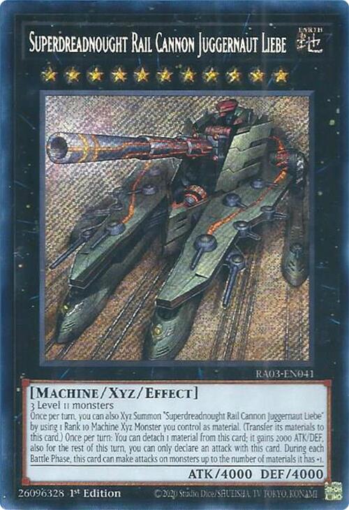 Superdreadnought Rail Cannon Juggernaut Liebe (Secret Rare) [RA03-EN041] Secret Rare | Deep Dive Games St. Marys