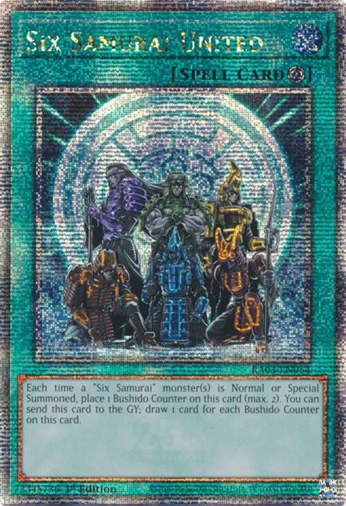 Six Samurai United (Quarter Century Secret Rare) [RA03-EN054] Quarter Century Secret Rare | Deep Dive Games St. Marys