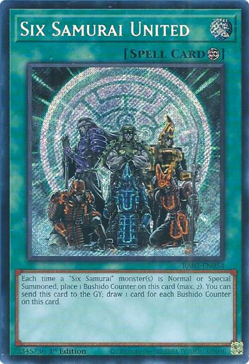 Six Samurai United (Secret Rare) [RA03-EN054] Secret Rare | Deep Dive Games St. Marys