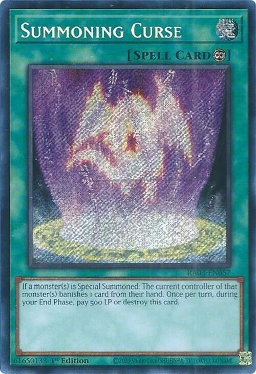 Summoning Curse (Secret Rare) [RA03-EN057] Secret Rare | Deep Dive Games St. Marys