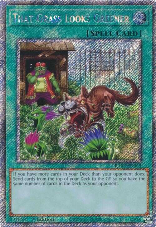 That Grass Looks Greener (Platinum Secret Rare) [RA03-EN063] Platinum Secret Rare | Deep Dive Games St. Marys