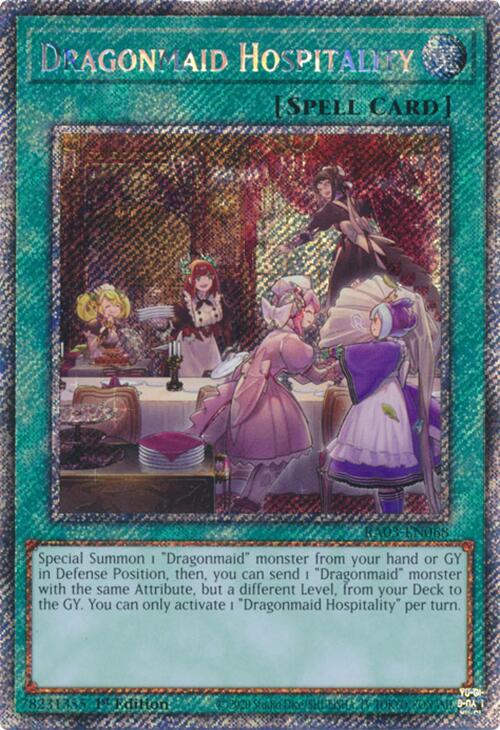 Dragonmaid Hospitality (Platinum Secret Rare) [RA03-EN068] Platinum Secret Rare | Deep Dive Games St. Marys