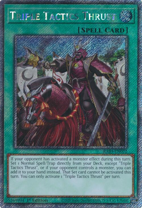 Triple Tactics Thrust (Platinum Secret Rare) [RA03-EN072] Platinum Secret Rare | Deep Dive Games St. Marys