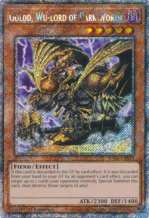 Goldd, Wu-Lord of Dark World (Platinum Secret Rare) [RA03-EN159] Platinum Secret Rare | Deep Dive Games St. Marys