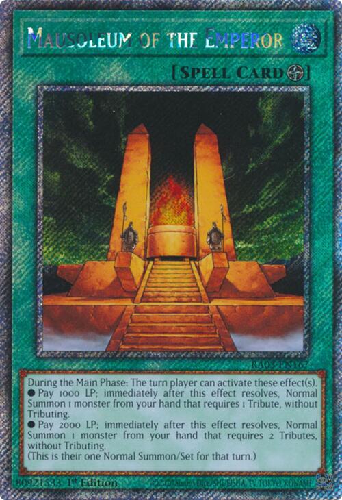 Mausoleum of the Emperor (Platinum Secret Rare) [RA03-EN167] Platinum Secret Rare | Deep Dive Games St. Marys