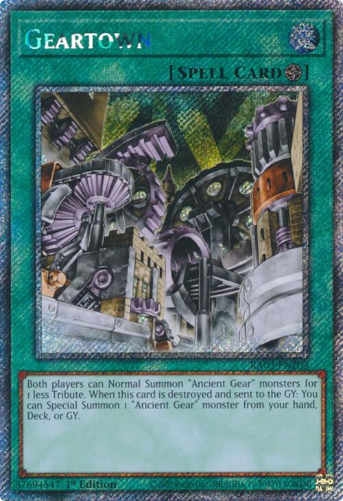 Geartown (Platinum Secret Rare) [RA03-EN203] Platinum Secret Rare | Deep Dive Games St. Marys