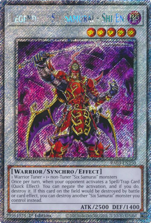 Legendary Six Samurai - Shi En (Platinum Secret Rare) [RA03-EN250] Platinum Secret Rare | Deep Dive Games St. Marys