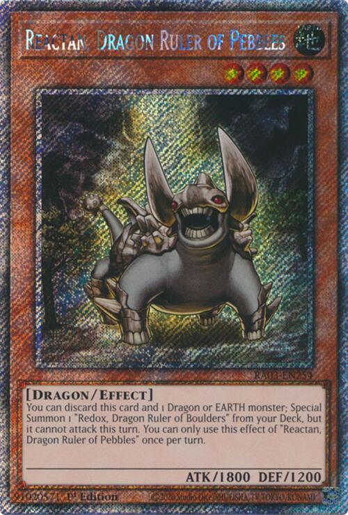 Reactan, Dragon Ruler of Pebbles (Platinum Secret Rare) [RA03-EN254] Platinum Secret Rare | Deep Dive Games St. Marys