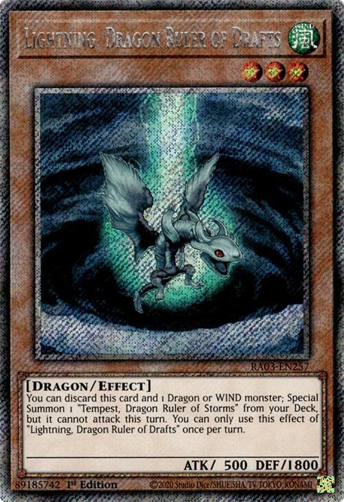 Lightning, Dragon Ruler of Drafts (Platinum Secret Rare) [RA03-EN257] Platinum Secret Rare | Deep Dive Games St. Marys