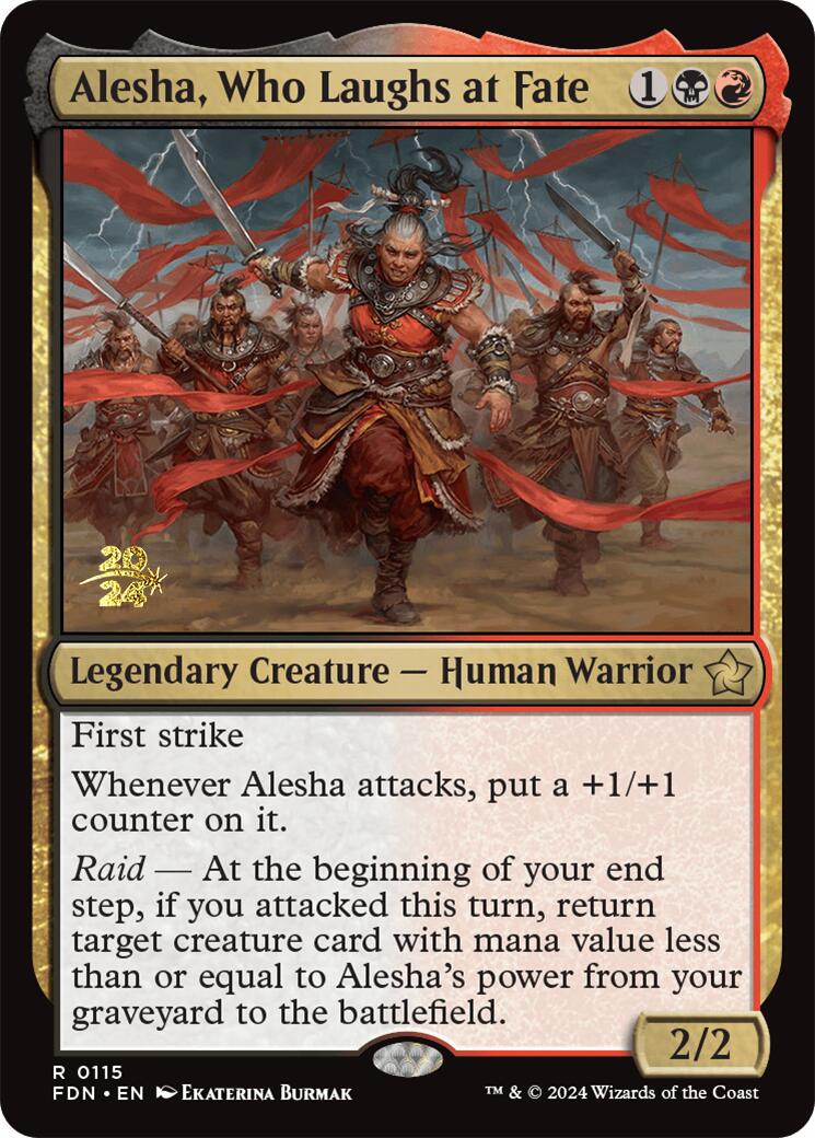 Alesha, Who Laughs at Fate [Foundations Prerelease Promos] | Deep Dive Games St. Marys