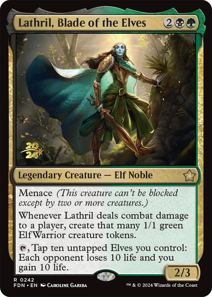 Lathril, Blade of the Elves [Foundations Prerelease Promos] | Deep Dive Games St. Marys