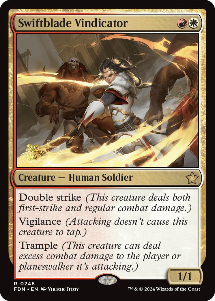 Swiftblade Vindicator [Foundations Prerelease Promos] | Deep Dive Games St. Marys