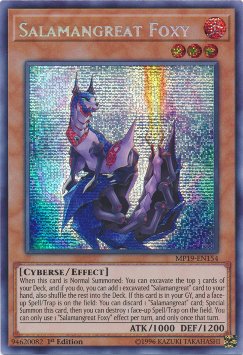 Salamangreat Foxy [MP19-EN154] Prismatic Secret Rare | Deep Dive Games St. Marys