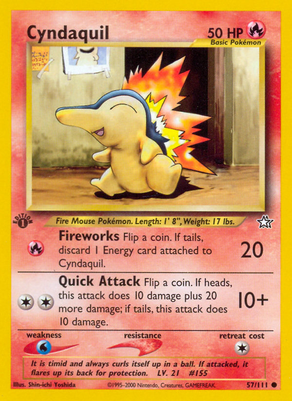 Cyndaquil (57/111) [Neo Genesis 1st Edition] | Deep Dive Games St. Marys