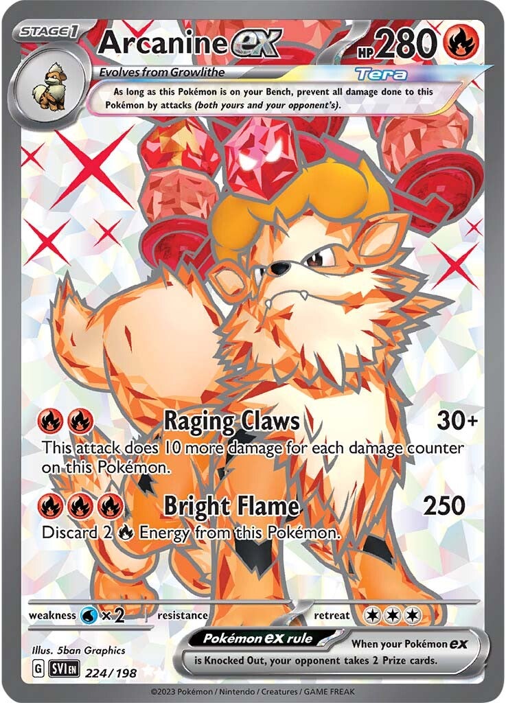 Arcanine ex (224/198) [Scarlet & Violet: Base Set] | Deep Dive Games St. Marys