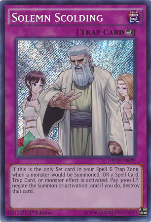 Solemn Scolding [NECH-EN079] Secret Rare | Deep Dive Games St. Marys