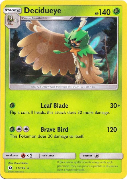 Decidueye (11/149) (Water Web Holo) [Sun & Moon: Base Set] | Deep Dive Games St. Marys