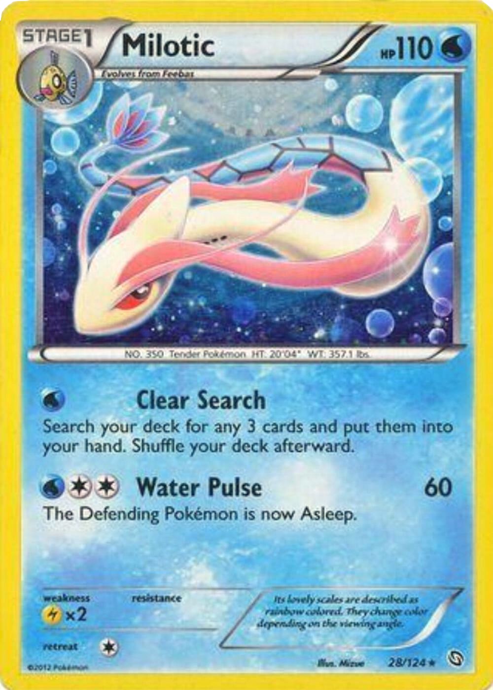 Milotic (28/124) (Cosmos Holo) [Black & White: Dragons Exalted] | Deep Dive Games St. Marys