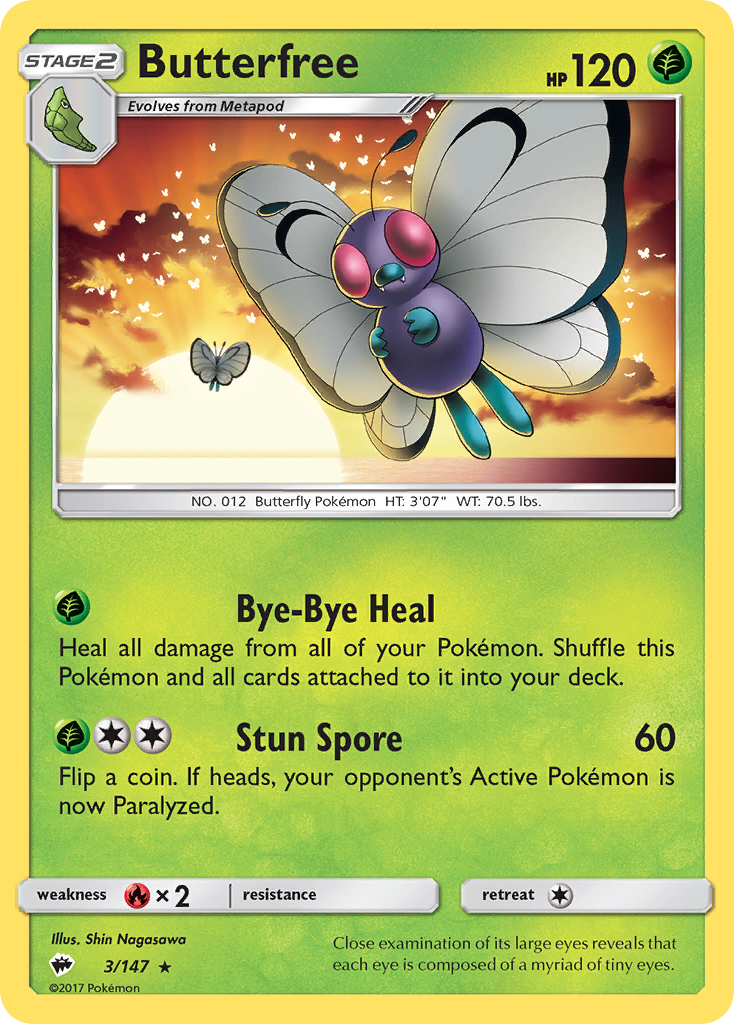 Butterfree (3/147) [Sun & Moon: Burning Shadows] | Deep Dive Games St. Marys