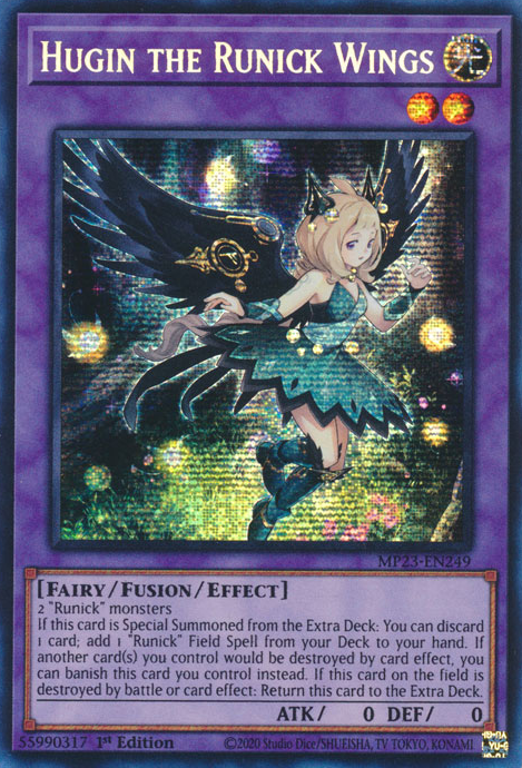 Hugin the Runick Wings [MP23-EN249] Prismatic Secret Rare | Deep Dive Games St. Marys