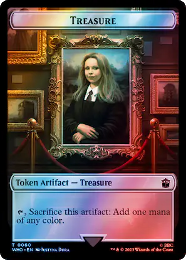 Warrior // Treasure (0060) Double-Sided Token (Surge Foil) [Doctor Who Tokens] | Deep Dive Games St. Marys