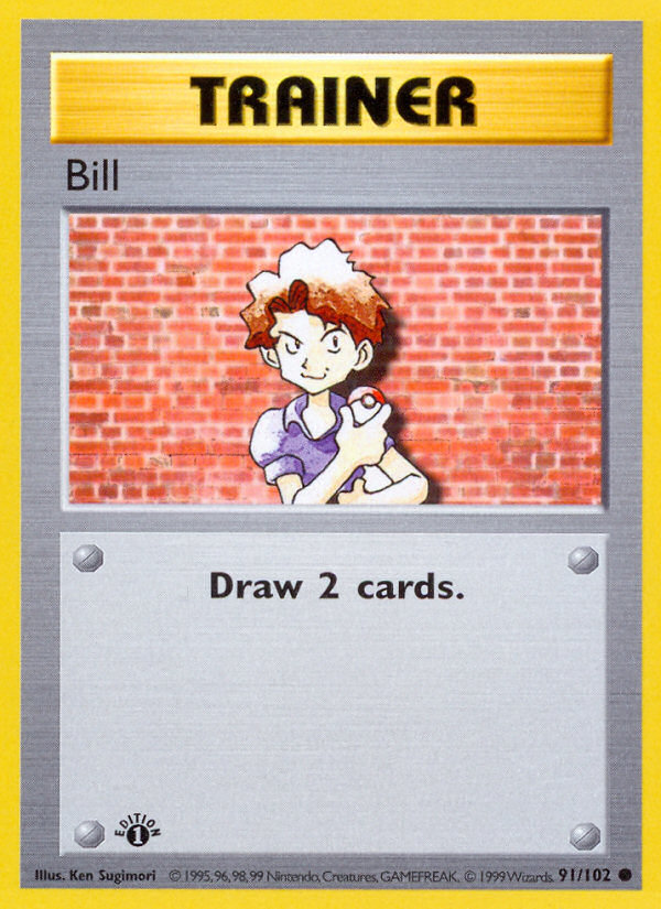 Bill (91/102) (Shadowless) [Base Set 1st Edition] | Deep Dive Games St. Marys