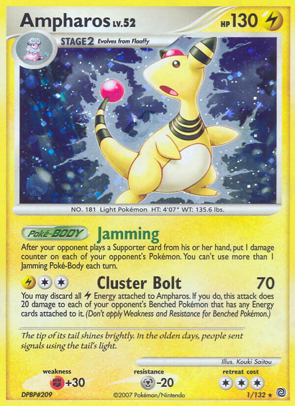 Ampharos (1/132) (Theme Deck Exclusive) [Diamond & Pearl: Secret Wonders] | Deep Dive Games St. Marys