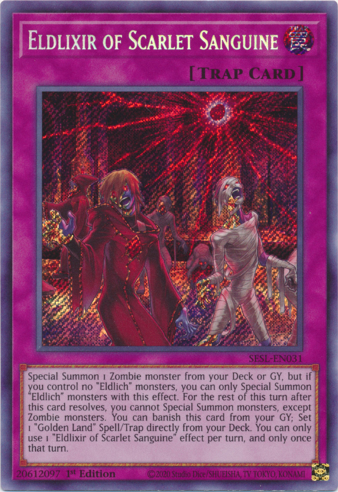 Eldlixir of Scarlet Sanguine [SESL-EN031] Secret Rare | Deep Dive Games St. Marys