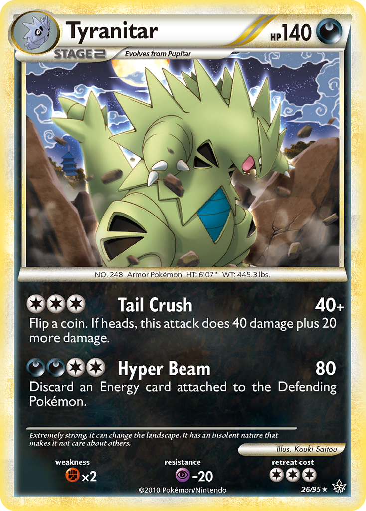 Tyranitar (26/95) [HeartGold & SoulSilver: Unleashed] | Deep Dive Games St. Marys