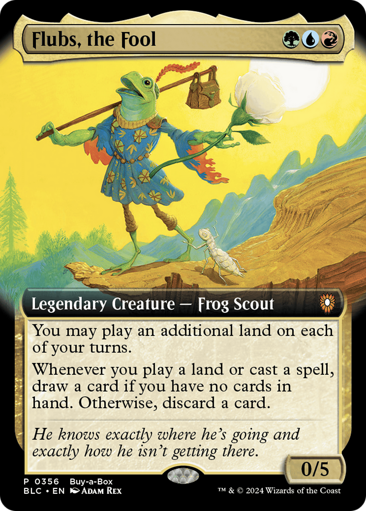 Flubs, the Fool (Buy-A-Box) (Extended Art) [Bloomburrow Promos] | Deep Dive Games St. Marys