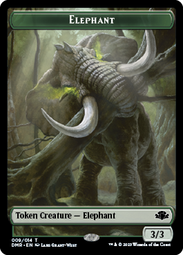 Elephant // Saproling Double-Sided Token [Dominaria Remastered Tokens] | Deep Dive Games St. Marys