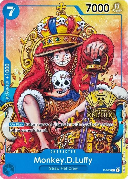 Monkey.D.Luffy (2nd Anniversary Stamped Promo) [One Piece Promotion Cards] | Deep Dive Games St. Marys