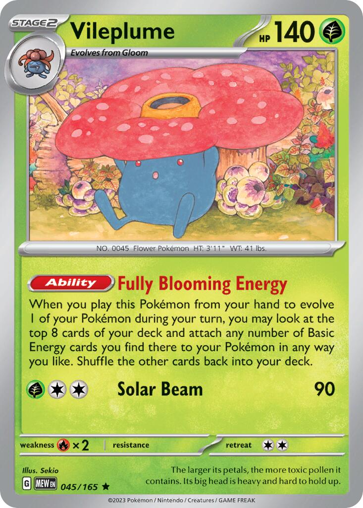 Vileplume (045/165) (Theme Deck Exclusive) [Scarlet & Violet 151] | Deep Dive Games St. Marys