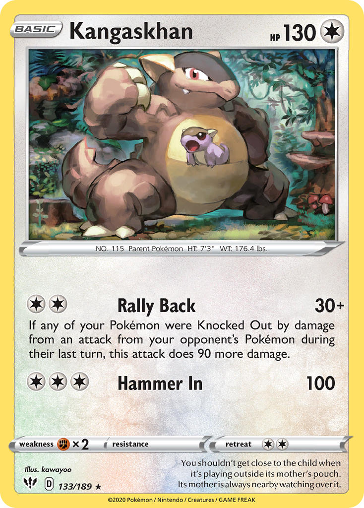 Kangaskhan (133/189) (Theme Deck Exclusive) [Sword & Shield: Darkness Ablaze] | Deep Dive Games St. Marys