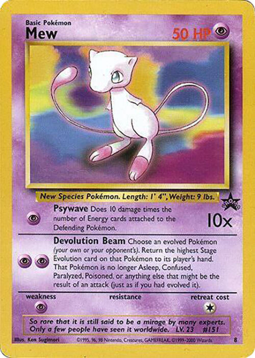 Mew (8) (Glossy Finish) [Wizards of the Coast: Black Star Promos] | Deep Dive Games St. Marys