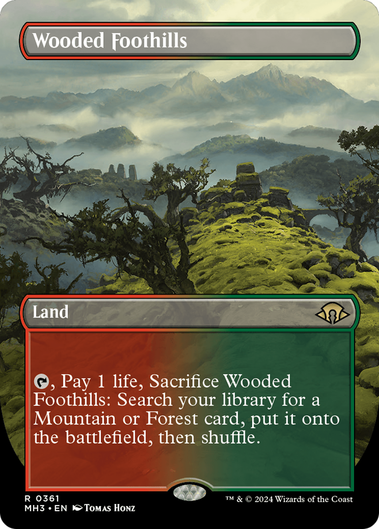 Wooded Foothills (Borderless) [Modern Horizons 3] | Deep Dive Games St. Marys