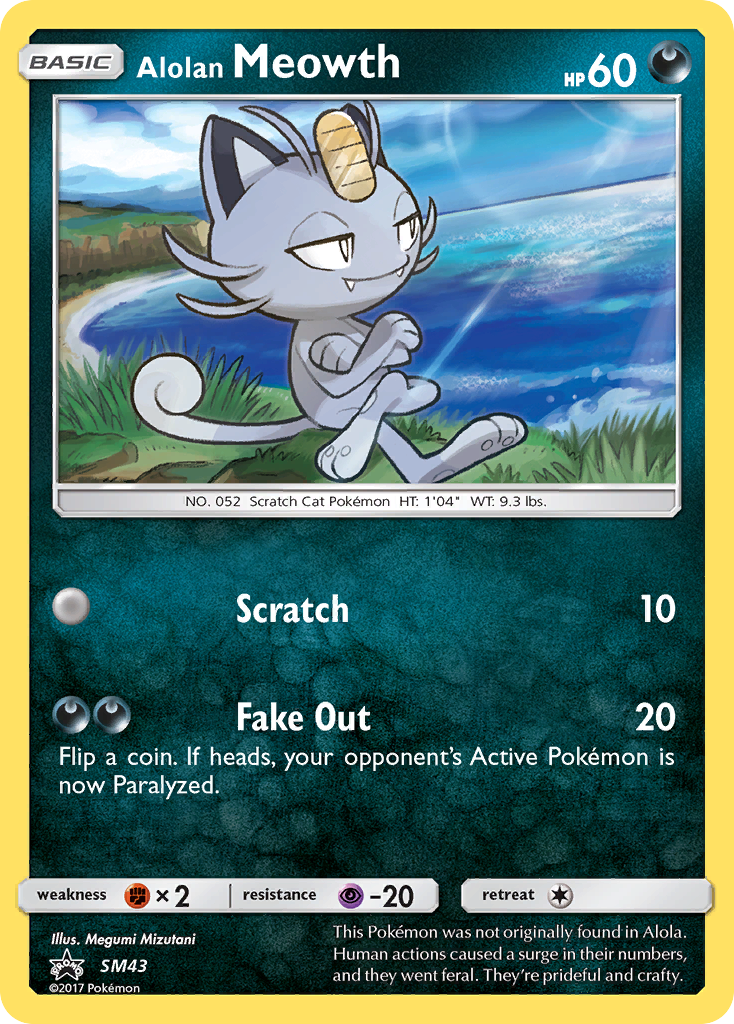 Alolan Meowth (SM43) [Sun & Moon: Black Star Promos] | Deep Dive Games St. Marys