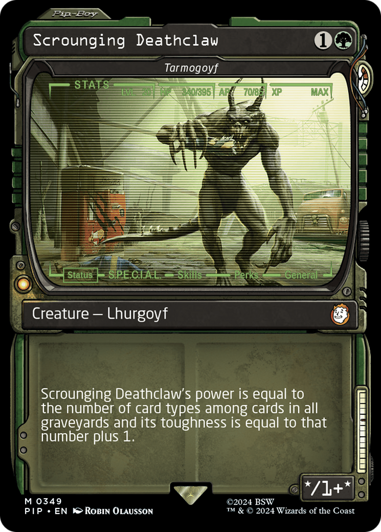 Scrounging Deathclaw - Tarmogoyf (Showcase) [Fallout] | Deep Dive Games St. Marys