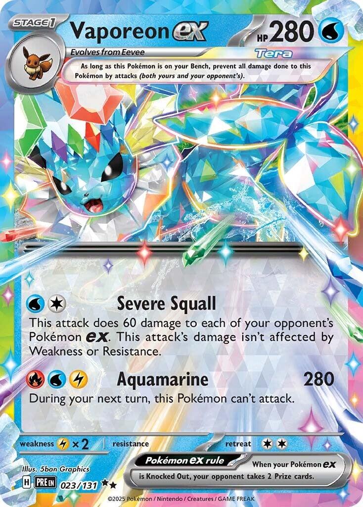 Vaporeon ex (023/131) [Scarlet & Violet: Prismatic Evolutions] | Deep Dive Games St. Marys