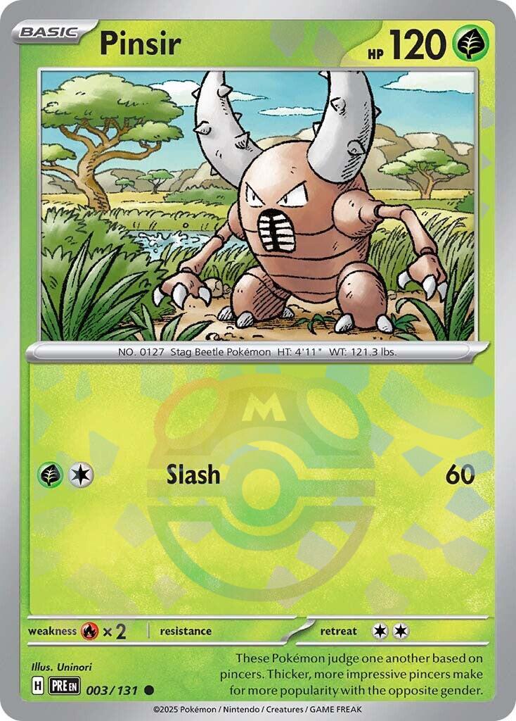 Pinsir (003/131) (Master Ball Pattern) [Scarlet & Violet: Prismatic Evolutions] | Deep Dive Games St. Marys