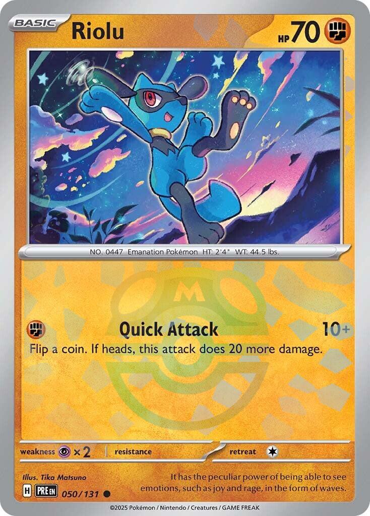 Riolu (050/131) (Master Ball Pattern) [Scarlet & Violet: Prismatic Evolutions] | Deep Dive Games St. Marys
